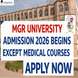 MGR University Admission 2026 Begins Except Medical Courses; Apply Now @drmgrdu.ac.in